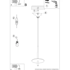 Lampa wisząca FELTRO 1 czarna/żółta (SL.1880) - Sollux Lighting