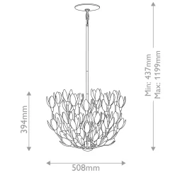 Lampa wisząca Flora - 3 źródła światła - Oksydowane złoto (QN-FLORA3-GD) - Quintiesse