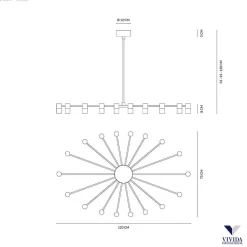 Lampa Wisząca GALILEO, szer. 120 cm (0051.31) - Vivida