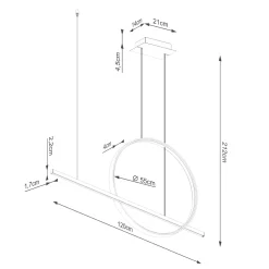 Lampa wisząca GLAD czarna LED 4000K (TH.495) - Thoro Lighting