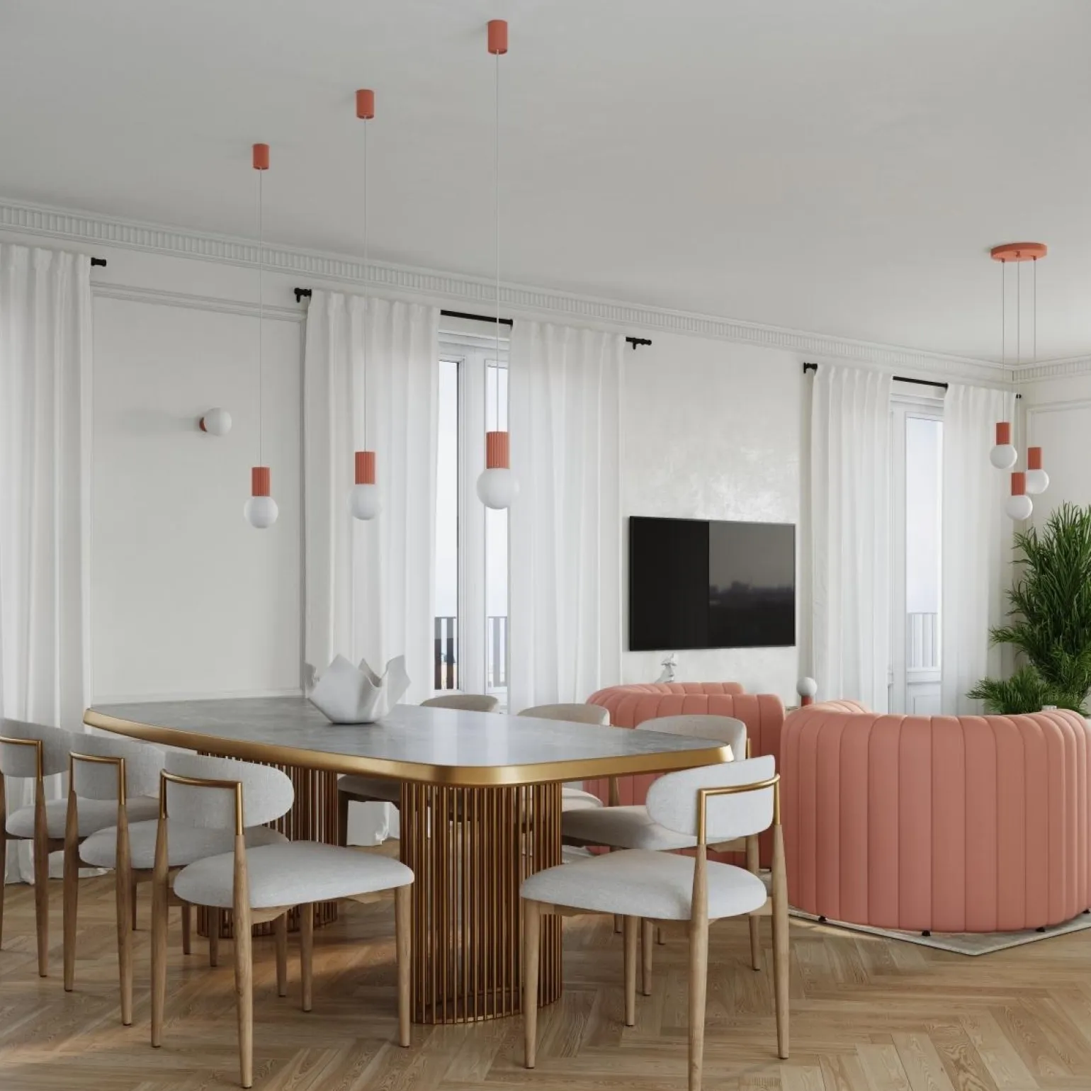 Lampa wisząca HALO 1 brzoskwiniowa (SL.1754) - Sollux Lighting