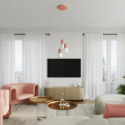 Lampa wisząca HALO 3P brzoskwiniowa (SL.1755) - Sollux Lighting