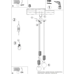 Lampa wisząca HALO 3P taupe (SL.1745) - Sollux Lighting