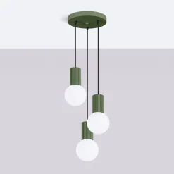 Lampa wisząca HALO 3P zielona oliwka (SL.1725) - Sollux Lighting
