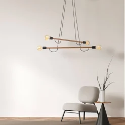 Lampa wisząca HELIX WOOD ORZECH 4 PŁ (4949) - TK Lighting