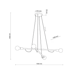 Lampa wisząca HELIX WOOD ORZECH 4 PŁ (4949) - TK Lighting
