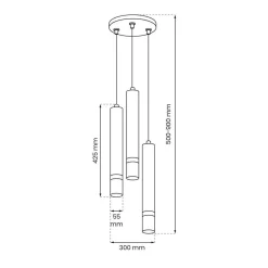 Lampa wisząca JOKER BLACK/CHROME 3 (MLP8916) - Milagro