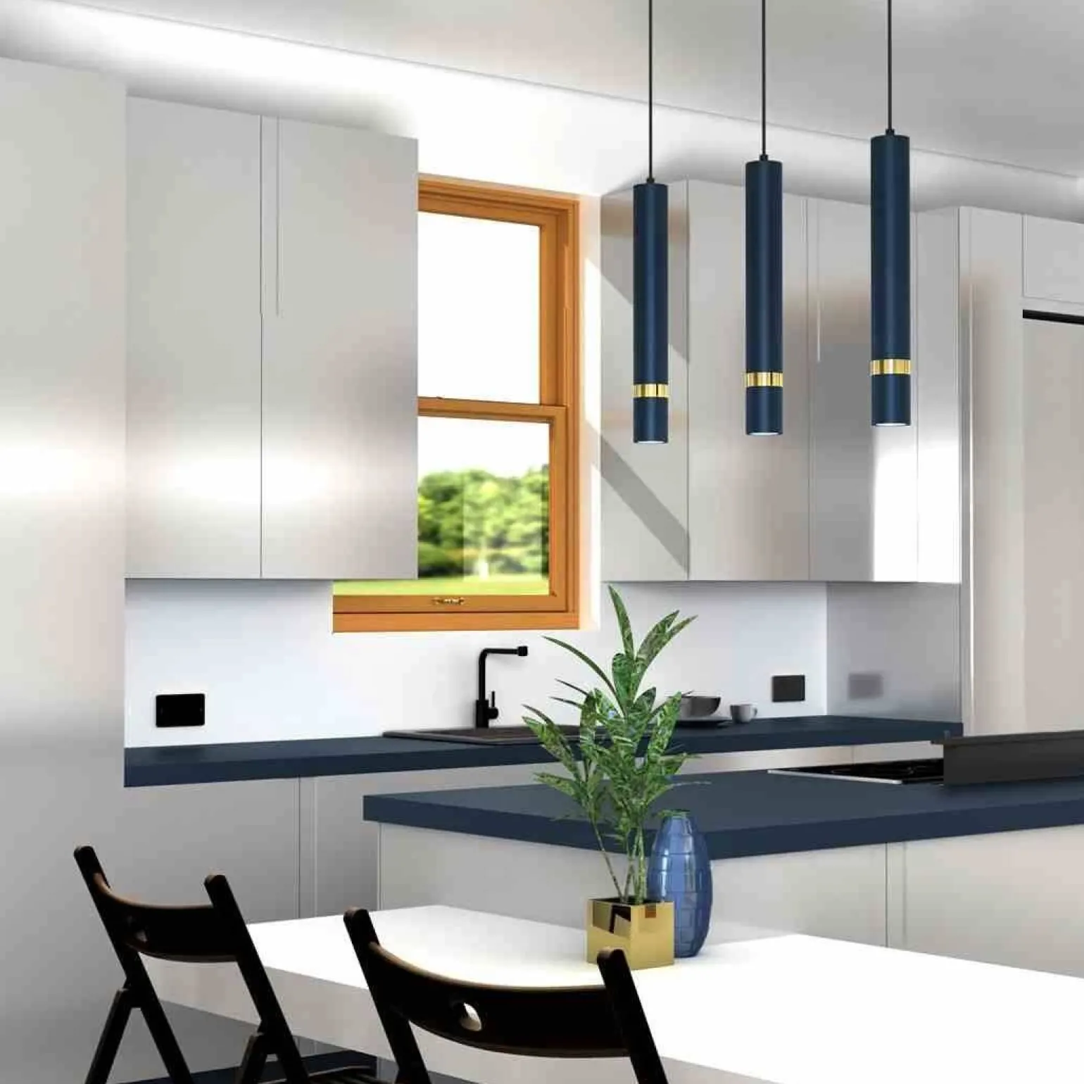 Lampa wisząca JOKER NAVY BLUE/GOLD 3xGU10 (MLP7726) - Milagro