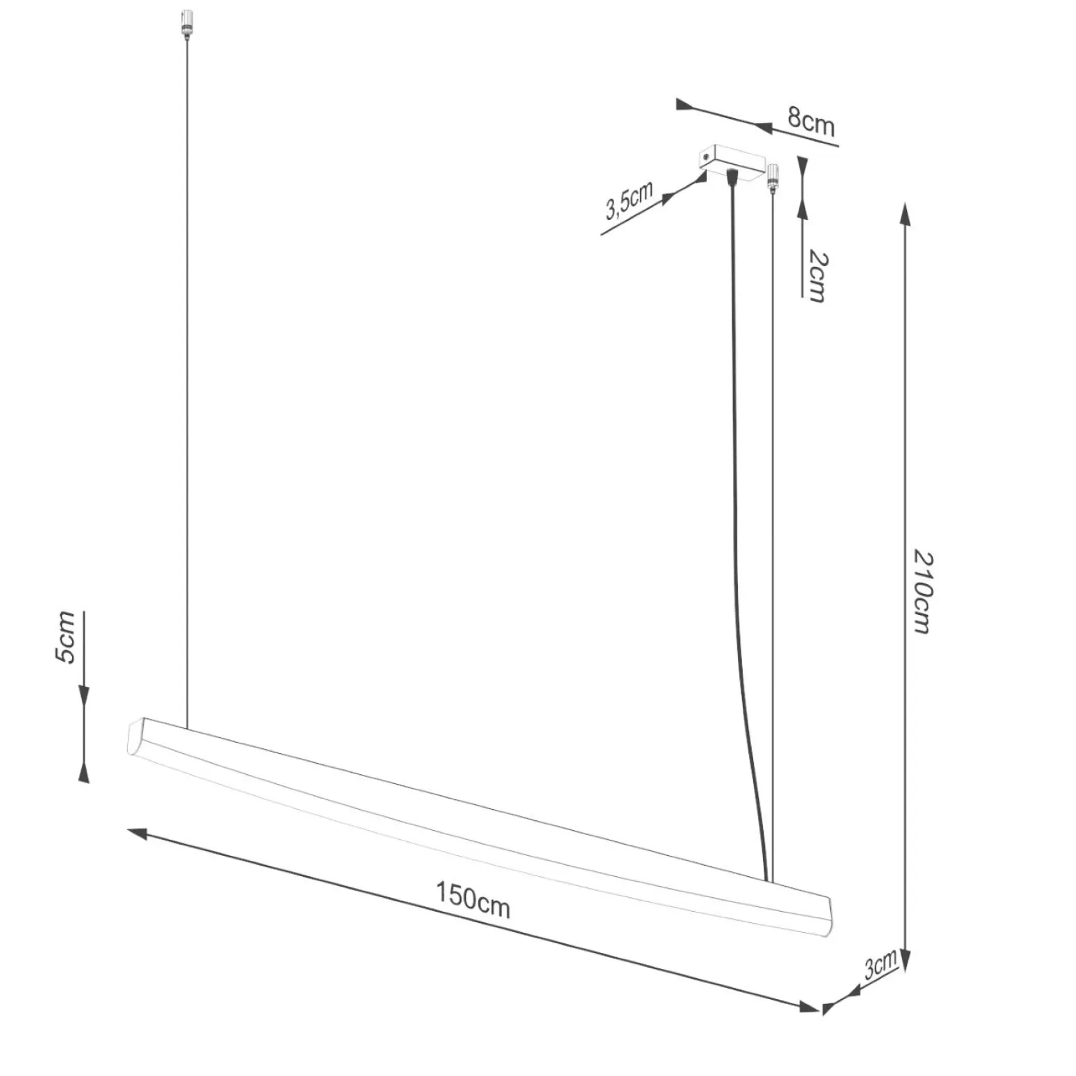 Lampa wisząca JORUN 150 złota LED 3000K (TH.476) - Thoro Lighting