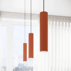 Lampa wisząca KARBON 1 ochra czerwona (SL.1630) - Sollux Lighting