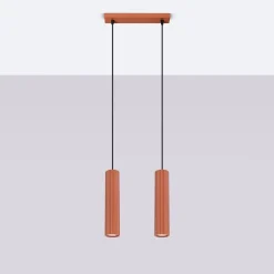 Lampa wisząca KARBON 2 ochra czerwona (SL.1631) - Sollux Lighting