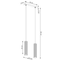 Lampa wisząca KARBON 2 ochra czerwona (SL.1631) - Sollux Lighting