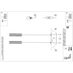 Lampa wisząca KARBON 2 ochra czerwona (SL.1631) - Sollux Lighting