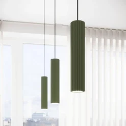 Lampa wisząca KARBON 1 zielony oliwkowy (SL.1611) - Sollux Lighting