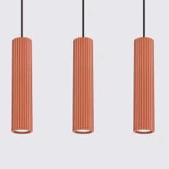 Lampa wisząca KARBON 3L ochra czerwona (SL.1632) - Sollux Lighting