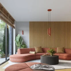 Lampa wisząca KARBON 3P ochra czerwona (SL.1633) - Sollux Lighting