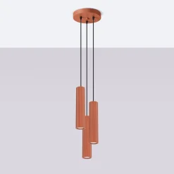 Lampa wisząca KARBON 3P ochra czerwona (SL.1633) - Sollux Lighting