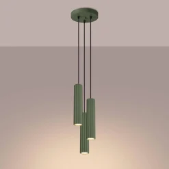 Lampa wisząca KARBON 3P zielona oliwka (SL.1614) - Sollux Lighting