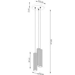Lampa wisząca KARBON 3P złoty (SL.1557) - Sollux Lighting