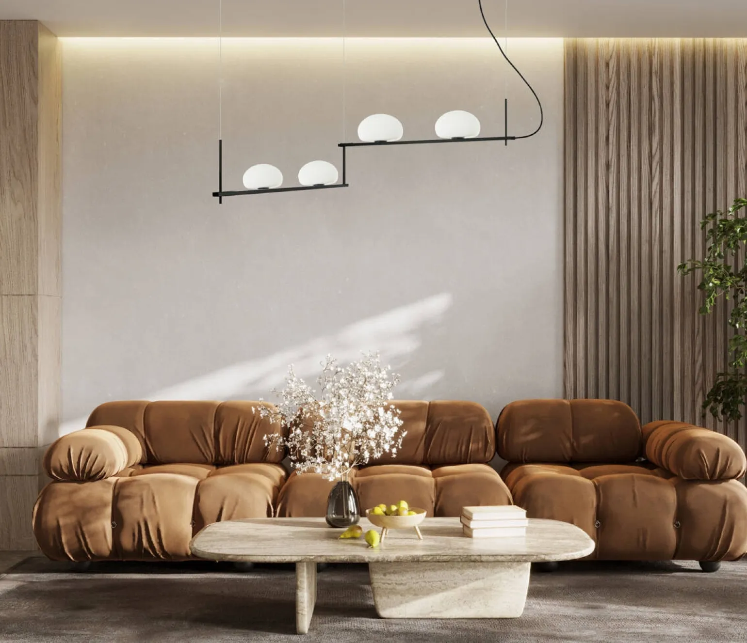 Lampa wisząca Kernio (PND-357784-BK+W) - Italux