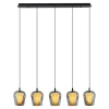 Lampa Wisząca Keso 5 LED czarna listwa (PL0141-5) - Yaskr