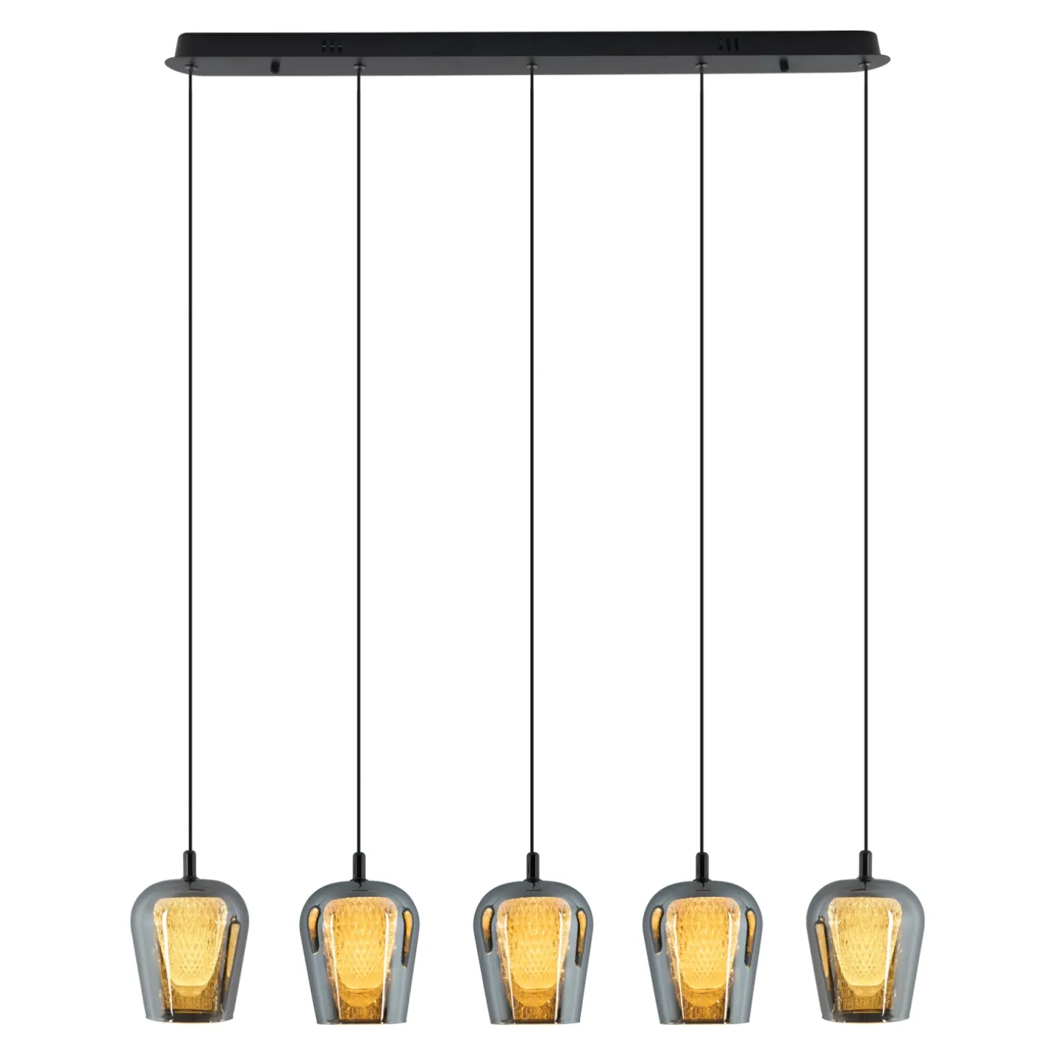 Lampa Wisząca Keso 5 LED czarna listwa (PL0141-5) - Yaskr