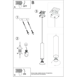 Lampa wisząca LAGOS 1 beżowa (SL.1479) - Sollux Lighting