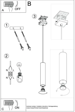 Lampa wisząca LAGOS 1 biały (SL.0323) - Sollux