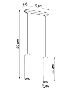 Lampa wisząca LAGOS 2 czarny (SL.0328) - Sollux