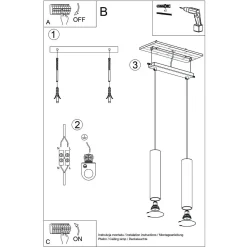 Lampa wisząca LAGOS 2 zielona oliwka (SL.1485) - Sollux Lighting