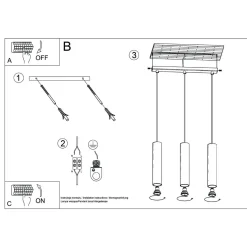 Lampa wisząca LAGOS 3L beżowa (SL.1481) - Sollux Lighting
