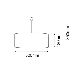 Lampa wisząca Lamego O Z - Szara (500 mm) (5186) - Shilo