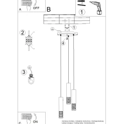 Lampa wisząca LAMI 3P biały (SL.1689) - Sollux Lighting