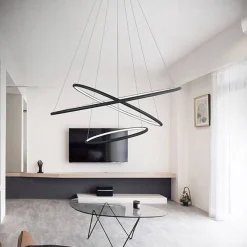 Lampa wisząca Ledowe Okręgi No.3 Φ100 cm in 3k czarna ściemnialna Altavola Design (LA075/P_100_in_3k_black_dimm) - ALTAVOLA DESIGN