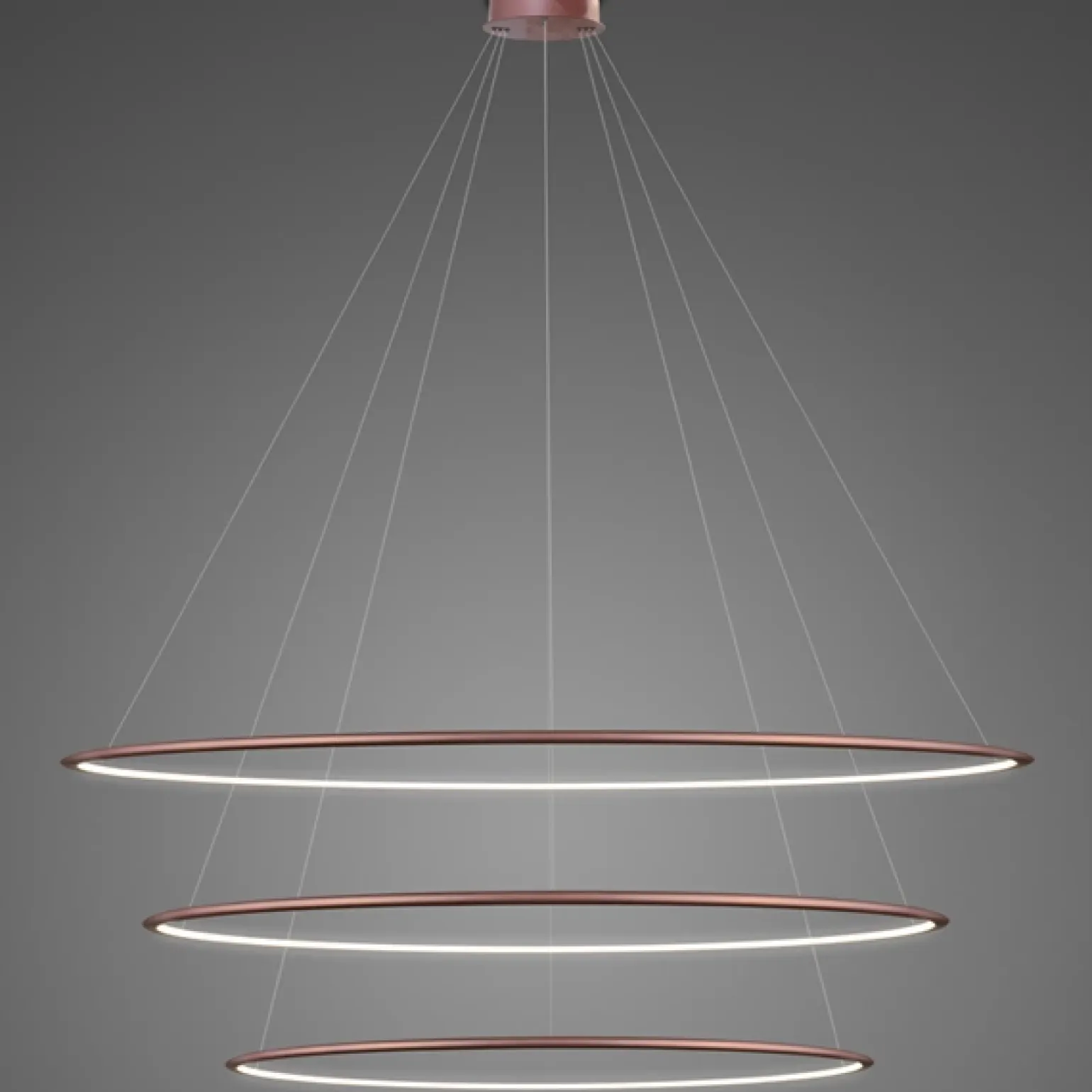 Lampa wisząca Ledowe Okręgi No.3 Φ150 cm in 3k ściemnialna różowe złoto Altavola Design (LA075/P_150_in_3k_rose_gold_dimm) - ALTAVOLA DESIGN