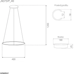 Lampa wisząca Ledowe Okręgi No.1 Φ40 in 4k czarna ściemnialna Altavola Design (LA073/P_40_in_4k_black_dimm) - ALTAVOLA DESIGN
