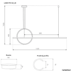 Lampa wisząca LINEA No.2 Φ40 cm czarna 3k ściemnialna Altavola Design (LA087/PX143_40_3k_black_dimm) - ALTAVOLA DESIGN
