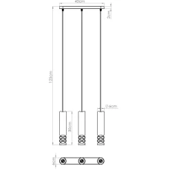 Lampa wisząca LIRO 3L biały (SL.1693) - Sollux Lighting