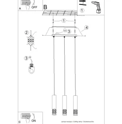 Lampa wisząca LIRO 3L biały (SL.1693) - Sollux Lighting