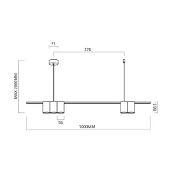 Lampa wisząca (listwa) GENESIS WHITE 5xGU10 (ML0368) - Milagro