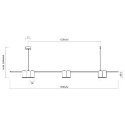 Lampa wisząca (listwa) GENESIS WHITE 7xGU10 (ML0371) - Milagro