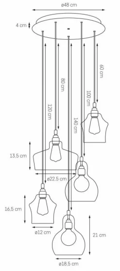 Lampa wisząca LONGIS 5 (10526509) - Kaspa