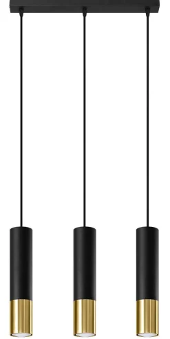 Lampa wisząca LOOPEZ 3L czarny/złoty (SL.0954) - Sollux