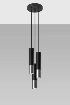Lampa wisząca LOOPEZ 3P czarny/chrom (SL.0943) - Sollux
