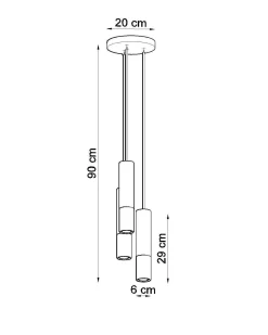 Lampa wisząca LOOPEZ 3P czarny/chrom (SL.0943) - Sollux