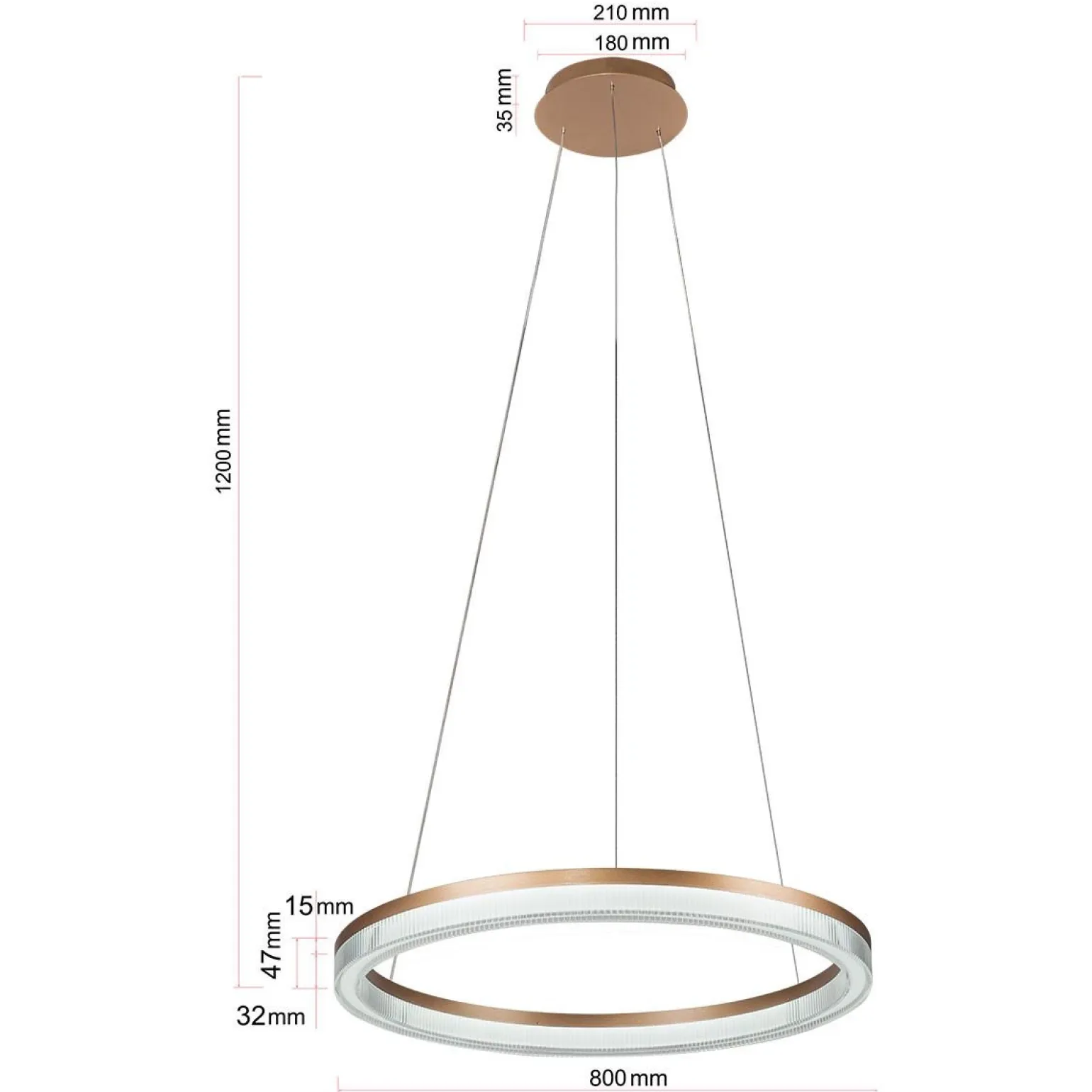 Lampa wisząca Midway Cristal duża (LP-033/1P L GD Cristal Triangle) - Light Prestige