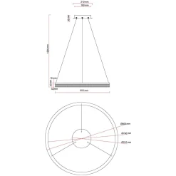 Lampa wisząca Midway Cristal duża (LP-033/1P L GD Cristal Triangle) - Light Prestige