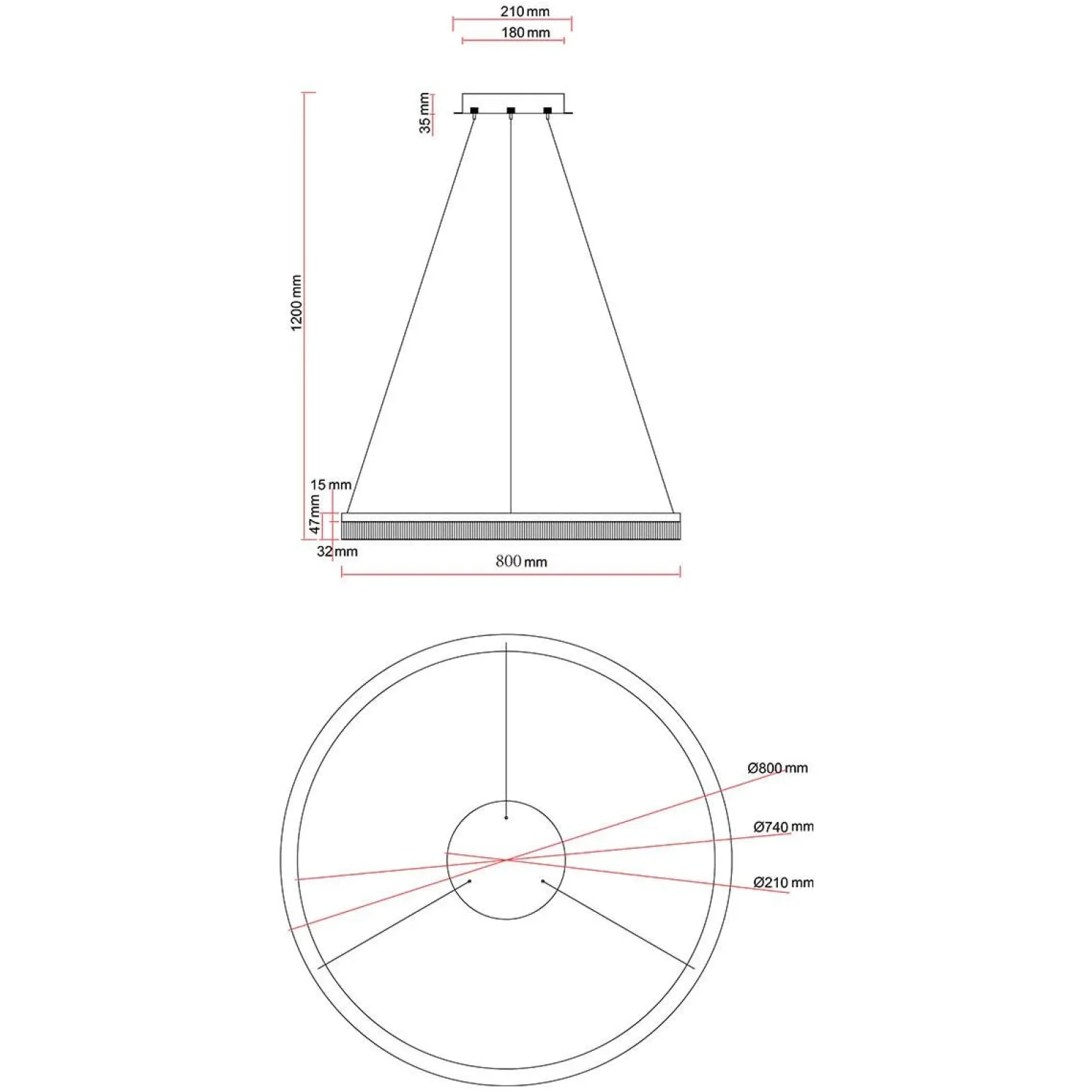 Lampa wisząca Midway Cristal duża (LP-033/1P L GD Cristal Triangle) - Light Prestige