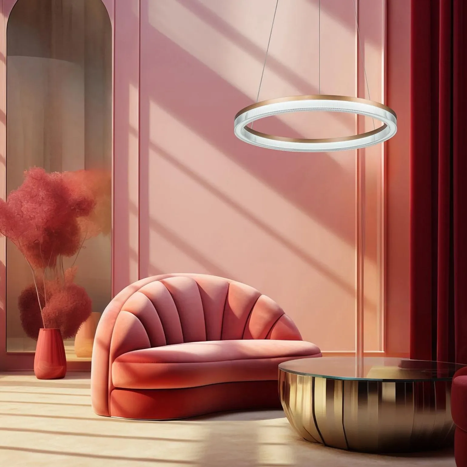 Lampa wisząca Midway Cristal duża (LP-033/1P L GD Cristal Triangle) - Light Prestige