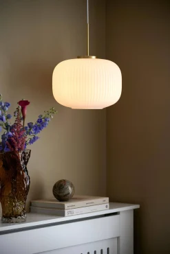 Lampa wisząca MILFORD 30 Nordlux E27 40W Szkło Biały/złoty
